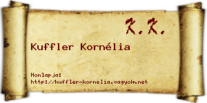 Kuffler Kornélia névjegykártya